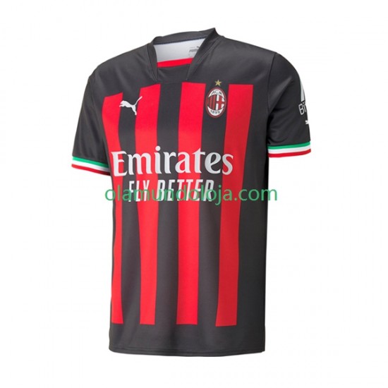 Camisola AC Milan Homem Equipamento Primeiro 2022-2023 Manga Curta